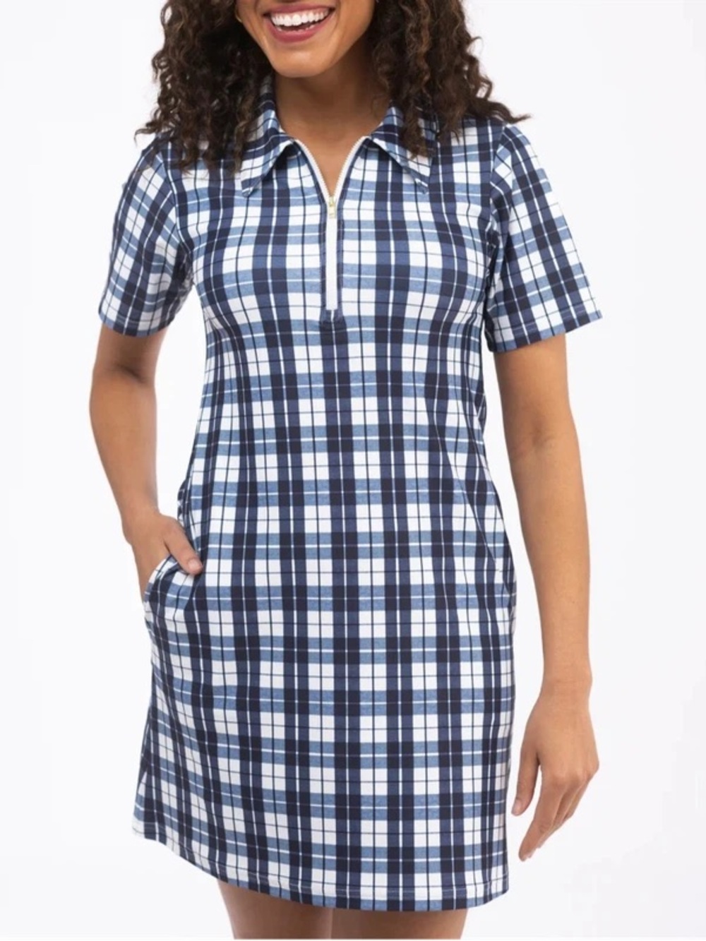Smith & Quinn Ottolie Dress M Mariner’s Plaid Preppy Fall Country Club